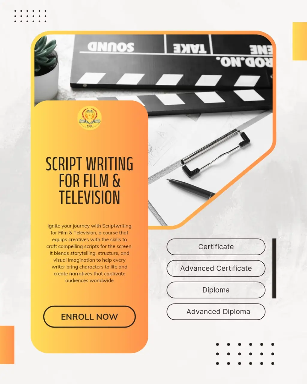 Scriptwriting for Film & Television