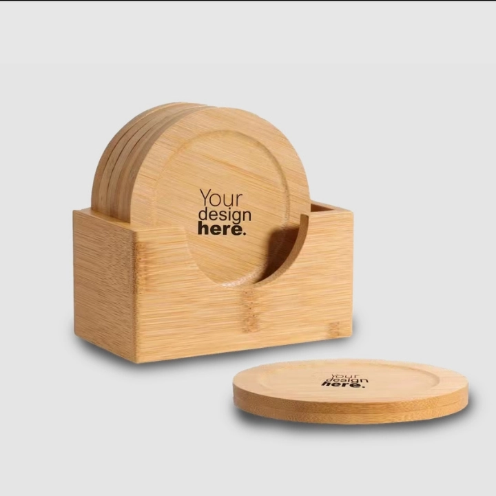 UWL Dee Round Wooden Coaster